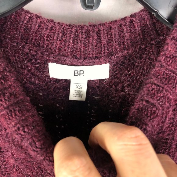 BP Burgundy Stem Red Crewneck Cable Knit Sweater Dress Size XS - Picture 7 of 8